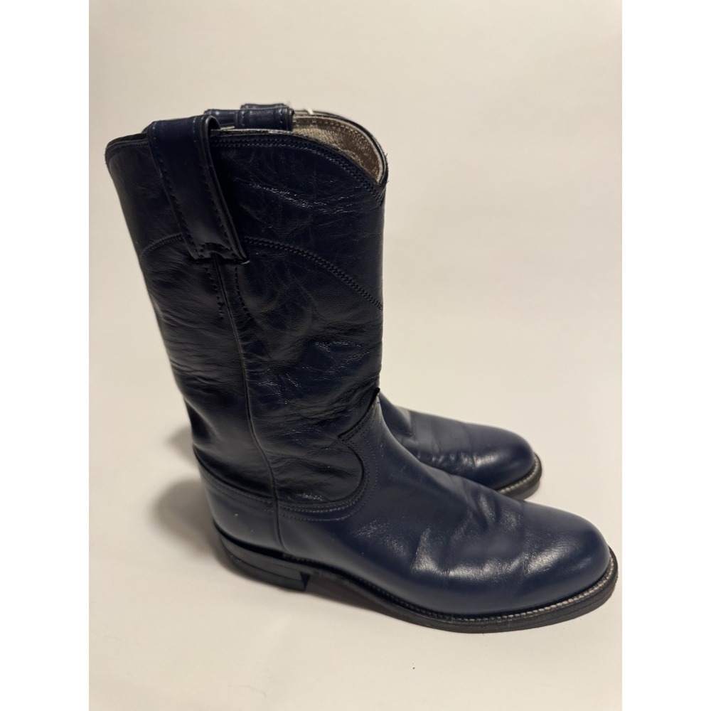 Justin Women's Blue Western Cowgirl Leather Boots Size 5B